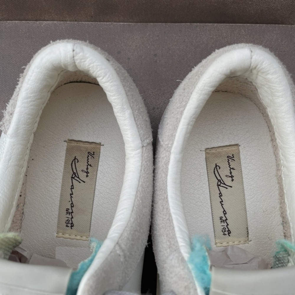 Vintage Havana Zoey Tie Die Plush White and Blue Sneakers Sz 8 - Picture 8 of 13